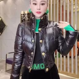 Korean Down Cotton Jacket Women 2025 New Winter Loose Stand-up Collar Casual Short Waterproof Parka Outwear Ladies Warm Overcoat