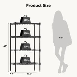 JHK 3-5 Tier Metal Wire Storage Shelves Adjustable Storage Racks Heavy Duty Standing Shelf Organizer for Living Room and Kitchen