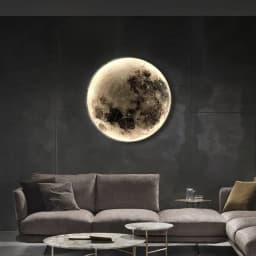 Modern Round Moon Wall Lamp for Bedroom Living Room Entrance Decoration Sconce Light Fixtures Ceiling Lighting Planet Nordic Led