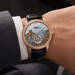 Men's Automatic Great Wall Mechanical Watch Luminous Skeleton Two Hands Small Second Sub Dial 30M Water Resistant 43MM Large Dia