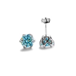 Real 925 Sterling Silver Classic Round Stud Earrings 0.5/1/2CT*2 D Color Moissanite Fashion Jewelry Womens Earrings For Party