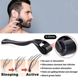 3pcs Men's Beard Care Set, Beard Oil, Moisturizing and Gentle, Beard Brush, Beard Roller, Suitable for Beard Care