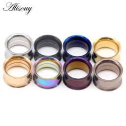 Alisouy 1PC 2-30mm Ear Gauges 316L Stainless Steel Ear Tunnels Plugs Piercing Jewelry Ear Stretchers Expander Plugs and Tunnels