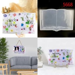 Large Book Resin Mold Silicone Mold for Resin Casting 3D Open Book Silicone Mold for Epoxy Resin Wall Hanging Home Decoration