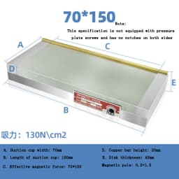 Ultra-powerful Grinder Sucker Cnc Permanent Magnetic Fine-grained Disk Flat Plate Dense Brass Magnetic Table 70*150MM