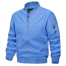 TACVASEN Mens Spring Fall Thin Daily Jackets Lightweight Casual Windproof Zip Pockets Coats Biker Outwear Outdoor Male