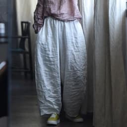 Johnature Women Ramie Solid Color Wide Leg Pants Elastic Waist Spring Trouser 2025 New Original Casual Women Long Pants