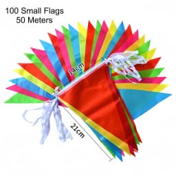 Colorful 100m Triangle Flag Pennant Bunting String Banner Garland Festival Party Holiday Home Garden Decoration