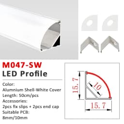 50CM LED Aluminum Profile for Tape Lights 8mm 10mm Corner Channel Diffuser V Shape Black Silver Housing 90 Degree Ceiling Decor