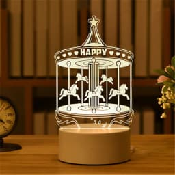 3D Acrylic LED Night Lamp USB Plug-Bedside Accent for Birthday Celebrations & Family Home Decor