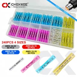 Heat Shrink Butt Connectors Kit, Butt Splice Set, Insulated IP67 Waterproof Electrical Marine Automotive Wire Crimp Terminals