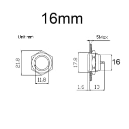 Electric Waterproof Power 12v Led Light Momentary Short Mini Push Button Switch Pressure Switches Car Computer Accessories