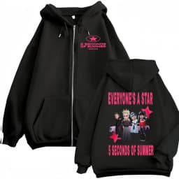 5 Seconds of Summer Everyone's A Star World Tour Zip Up Hoodies Men Women Harajuku Hip Hop Gothic Jacket Sweatshirt Hoodie Coats