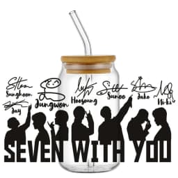 Korean Popular Music Group UV DTF Bottle Stickers Glasses Cup Transfer Stickers DIY Stationery Computer Waterproof Sticker