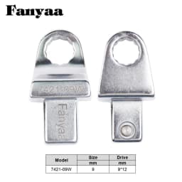 Fanyaa Bolt Nut Torque Spanner Plum Head 9*12mm Drive Square End Plum Ring Diameter 7-38mm Wrench Replacement Head Part