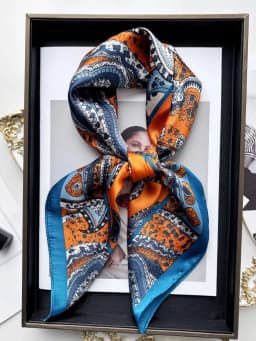 Luxury Print Imitation Silk Square Scarf Women Spring Neck Tie Shawl Wraps Female Hair Hand Wrist Headkerchief Hijab Bandana