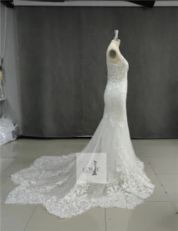 LORIE Lace Mermaid Wedding Dresses Spaghetti Strap Soft Tulle Bridal Gowns Sleeveless Vintage Country Wedding Gown Customized
