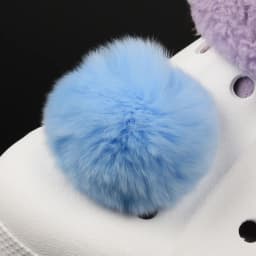 Single Sale Real Fur Pompom Fluffy Shoe Charms Multi-color Plush Ball Shoes Accessories Boys Girls Garden Sandals Decorations