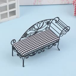 1:12 Dollhouse Wooden/Iron Fabric Double Single high-end Sofa Model Miniature Furniture Armchair Sofa Footstool Doll Decor Toy