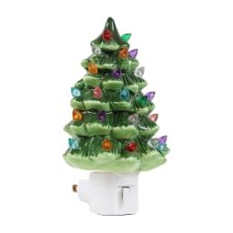 Santa Claus Atmosphere Night Light Resin Made 7 Watts Power Bright White Light Christmas Tree Night green