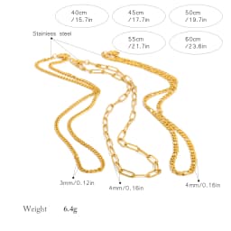 Pendant Chain 40cm-60cm- Create Personalized Necklace, Hypoallergenic Waterproof Stainless Steel Necklace for Women Everyday
