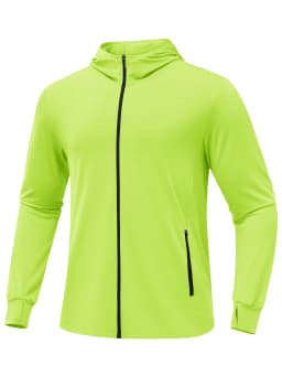 TACVASEN Men's Full Zip UPF 50+ Hooded Jacket Lightweight Sun Protection Fishing Hiking Shirt 4 Pockets Thumbholes Breathable