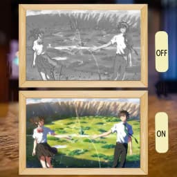 INS Anime Your Name Led Night Light Painting,USB Plug-in 3-colors Lighting Starry Sky Table Lamp Mood Lamp Couple Special Gift