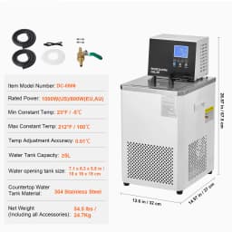 SucceBuy Laboratory Chiller Circulator 6 L Chiller Lab Low Temperature Cooling Liquid -4°F-212°F Circulator Pump Chiller Display