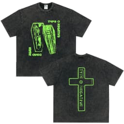 Rock Band Type O Negative The Green Man Vintage Washed T Shirt Gothic Metal Short Sleeve T-shirt Men's Vintage Hip Hop T Shirts