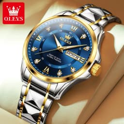 OLEVS Top Original Quartz Couple Watch Roman Scale Diamond Dial Luxury Watch For Men Women Rhombus Strap Waterproof Hand Clock