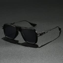 Luxury Square Sunglasses Double Bridge Full Rim Plastic Metal Frame PC Lens UV400 Non-Polarized Men's Casual Fashion Shades