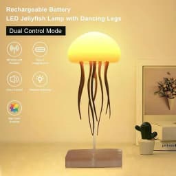 Upgraded Silent Jellyfish Lamp, Jelly Fish Light With Dancing Legs, Voice Control for Bedrooms, Living Room and Christmas Gifts