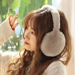 Solid Color Folding Plush Ear Warmer Fashion Winter Earmuffs Thermal Cold Protection Ear Cover Outdoor Skiing Cycling Earflap