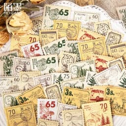 45 Pcs Vintage Plants Stamp Mini Paper Stickers for DIY Diary Scrapbooking Kawaii Stationery Seal Sticker Decoration
