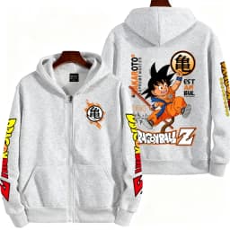 2026 Winter Dragon Ball Retro High Quality Cotton Warm Hoodie Men's Oversized Goku Printed Unisex Children's Casual Coat