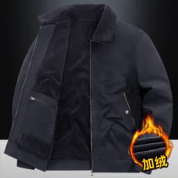 Men Fleece Lined Bomber Jacket Men Loose Thick Warm New Coat Men Plus Size Reversible Fur Collar Cotton Outwear Autumn Parkas