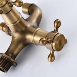 High Quality Total Brass Brushed Double Using Washing Machine Faucet Bathroom Corner Faucet Tap Garden Outdoor Tap