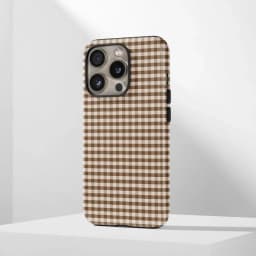 Fashion Brown Plaid Phone Case for IPhone 17 16 15 14 13 12 11 X XS XR XSMAX 7 8 Air Pro Max Plus Luxury Double-layer Back Cover