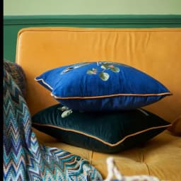 American Decorative Pillowcase Animal Parrot Leopard Embroidered Pillow Case Ornamental Pillows Blue Green Velvet Pillow Cover