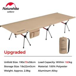 Naturehike XJC04 Folding Camping Cot Height Adjustable Ultralight Backpacking Cot Portable Camping Bed for Camping Hiking Travel