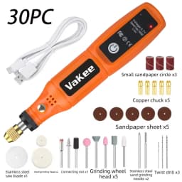 Vakee 16000RPM Rotary Tool, 3.7V USB Rechargeable Mini Grinder Pen, Portable Electric Tool for DIY Craft, Jewelry Makin