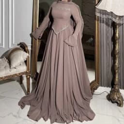 Women Fashion Sequins Beadings Solid Long Dress Elegant Wedding Guest Gowns Dress Casual O-Neck Scarf Long Sleeve Peplum Dress