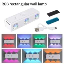 3 Colors or RGB Motion Sensor Wall Light LED Night Light USB Rechargeable Magnetic Wall Lamp Touch Dimming Bedside Stair Light