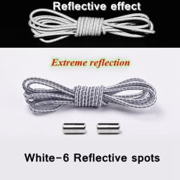 Reflective Shoelaces Without Ties No Tie Shoe Laces Elastic Laces Sneakers Boots Round Kids Adult Quick Shoe Lace Rubber Bands