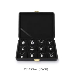 Oirlv Black Jewelry Organiser Boxes PU Leather Ring Earring Jewelry Set Box Jewel cases of precious metal Storage Box Gifts Box