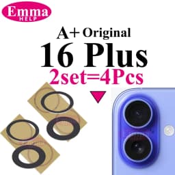 2Set Original Sapphire Back Camera Lens Glass for iPhone 16 15 14 13 12 Pro Max Mini Replacement Parts
