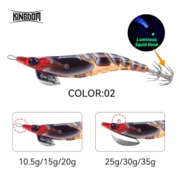 Kingdom Egi Squid Bait Artificial Jigging Lures Slow Sinking Squid Hooks Sea Fishing Octopus Cuttlefish Luminous Tackle Lure