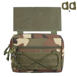 Camouflage Utility Pouch Multi‑compartment Organizer Bag for Backpack Vest Attachment Outdoor Storage Waist Accessories Bag