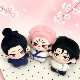10cm Printed Anime Character Plush Doll, Fan Made Cartoon Figure Pendant, Cute Stuffed Keychain Ornament