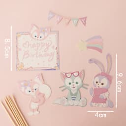 Cute Pink Fox Bow flower Rainbow Cake Toppers Girl's Birthday Dessert Decoration for Children's Day Party Supplies Lovely Gifts